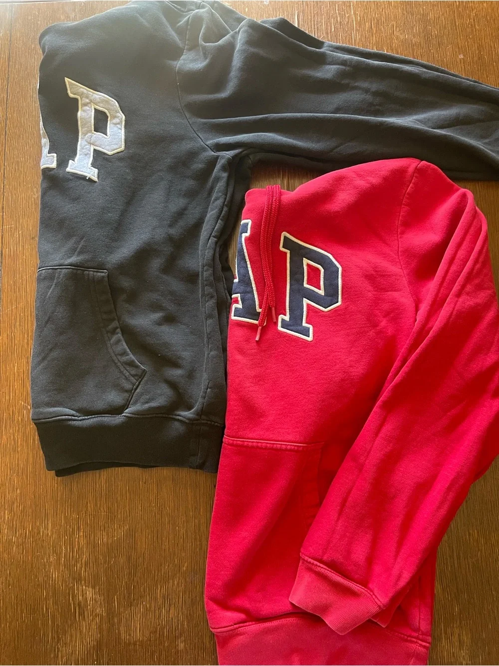 GAP HOODIES - 2: 1 black medium 1 red small